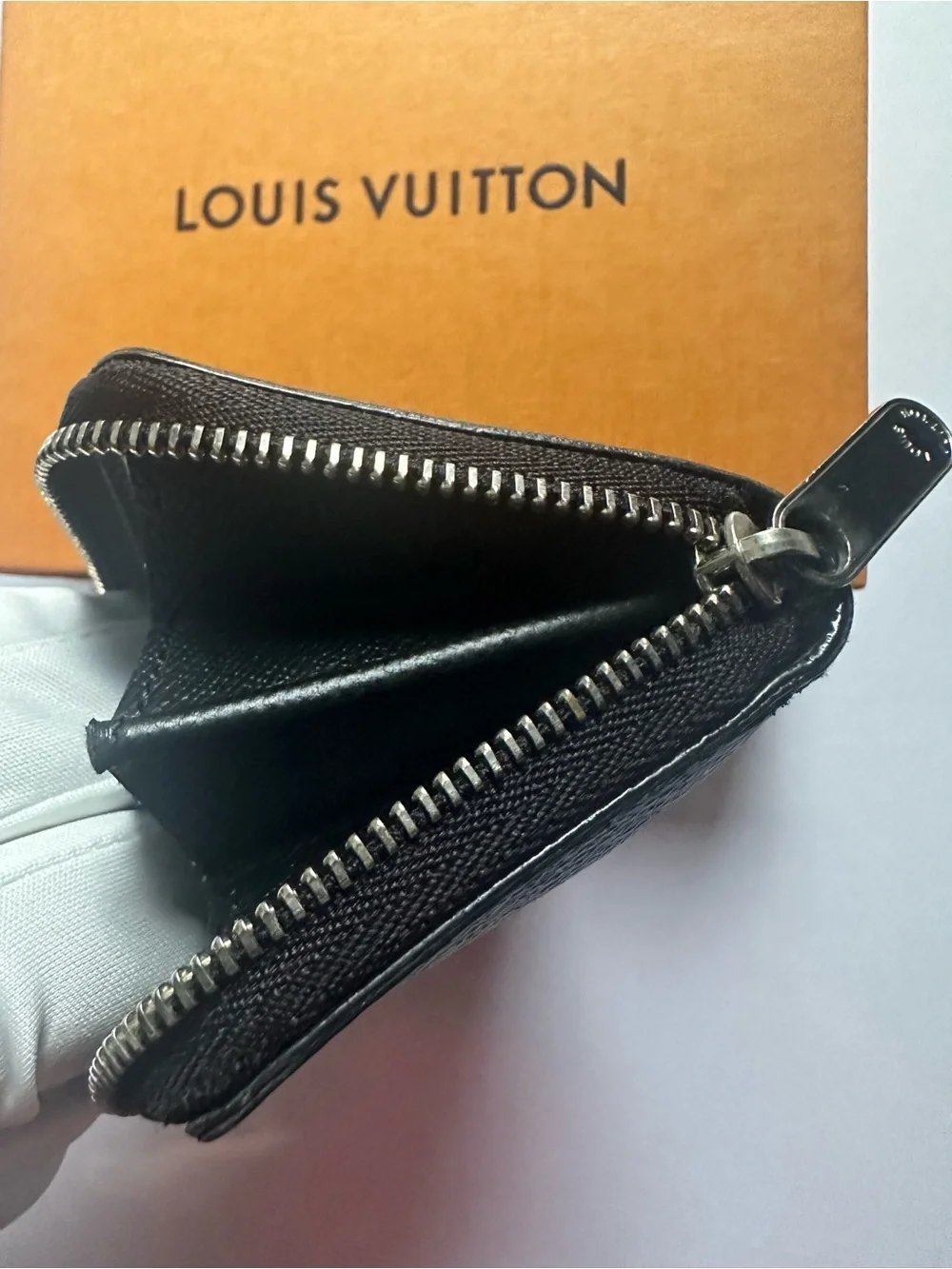 Louis Vuitton Damier Graphite Zippy Coin Purse Compact Wallet Box & Dust Bag